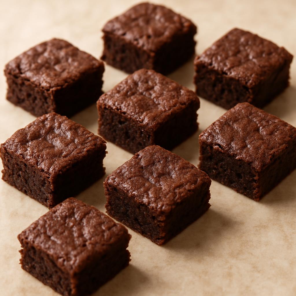 The image of the cut brownies has that "right out of the oven" look, and the colors are vibrant and appealing. Professiona...